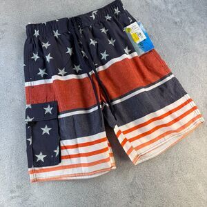 Stillwater Supply Co Swim Trunks Men M Vintage Y2K Deadstock USA Flag NWT